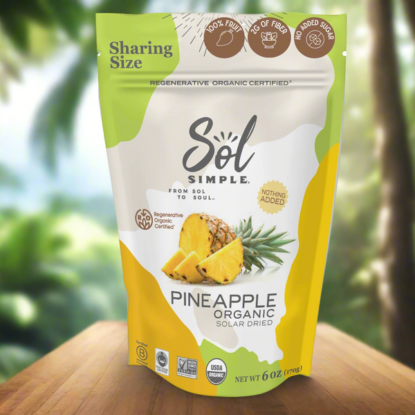SOLAR DRIED PINEAPPLE REGENERATIVE ORGANIC CERTIFIED® 6 oz - 6 pack (10% discount)