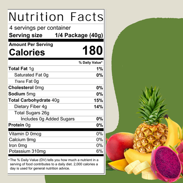 TROPICAL DRIED FRUIT MIX WITH REGENERATIVE ORGANIC CERTIFIED® INGREDIENTS 3 oz