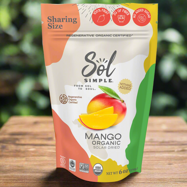 SOLAR DRIED MANGO REGENERATIVE ORGANIC CERTIFIED® 6 oz - 6 pack  (10% discount)