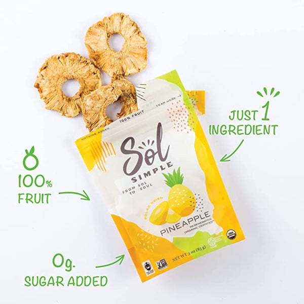 REGENERATIVE ORGANIC CERTIFIED™ SOLAR DRIED PINEAPPLE FRUIT SNACKS